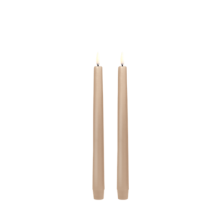 Uyuni LED Stagelys 2 stk. Beige 25,5 cm